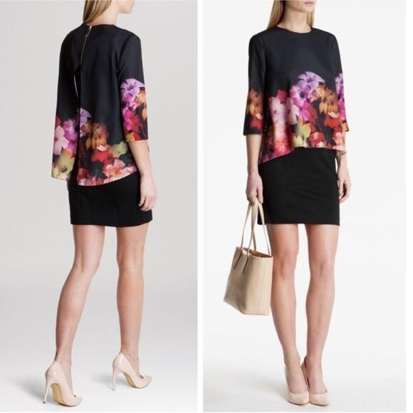 Ted Baker London Women's 'Cadie' Floral Print Popover Tunic Dress, Size 2 (US 6) - Picture 1 of 5